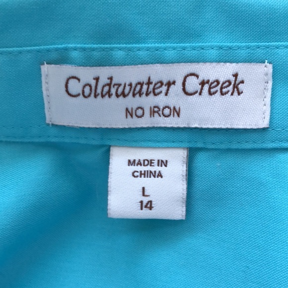 Coldwater Creek Button up Size L 14 Blue - Picture 4 of 7